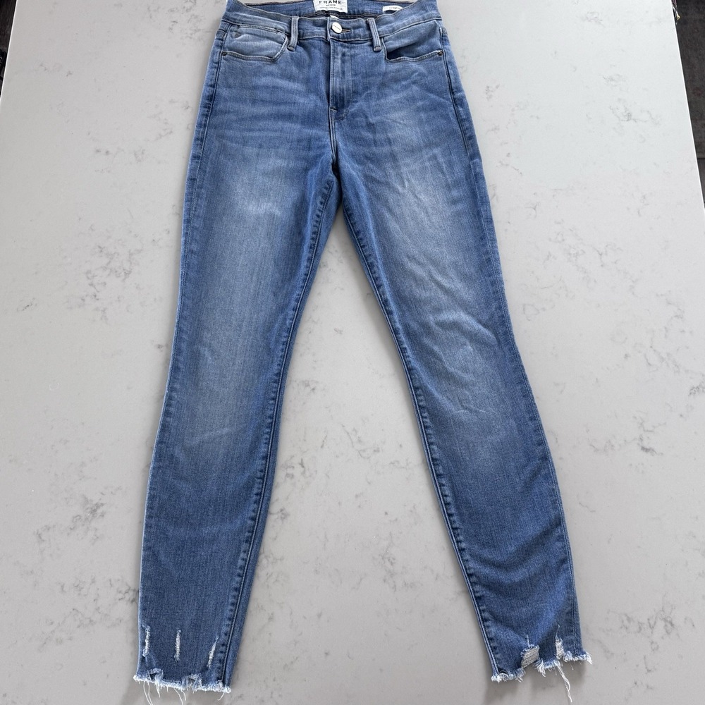 frame denim jeans women Le High Skinny Sz‎ 27 Light Wash